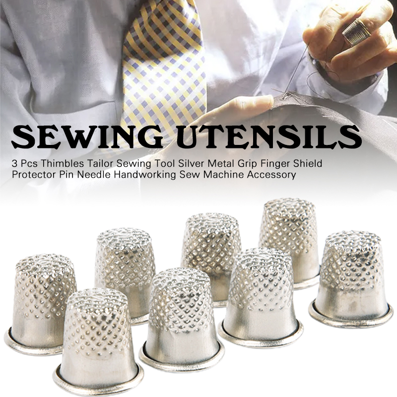 Sewing Pin Cushion - 3 قطعة كشتبان المعادن الخياطة الكشتبانات