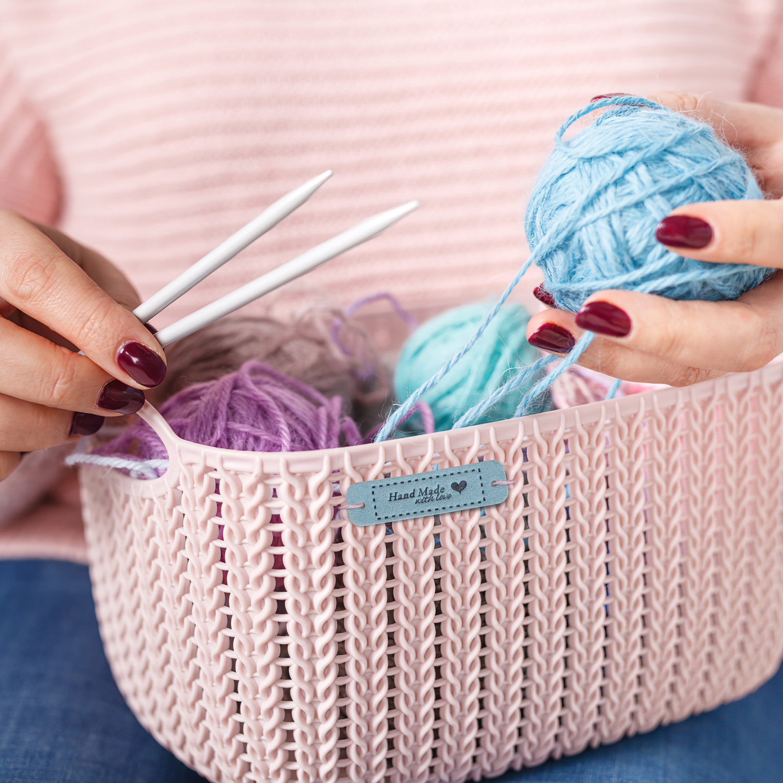 Sewing Label - 60 قطعة من الملصقات المنقوشة بنمط