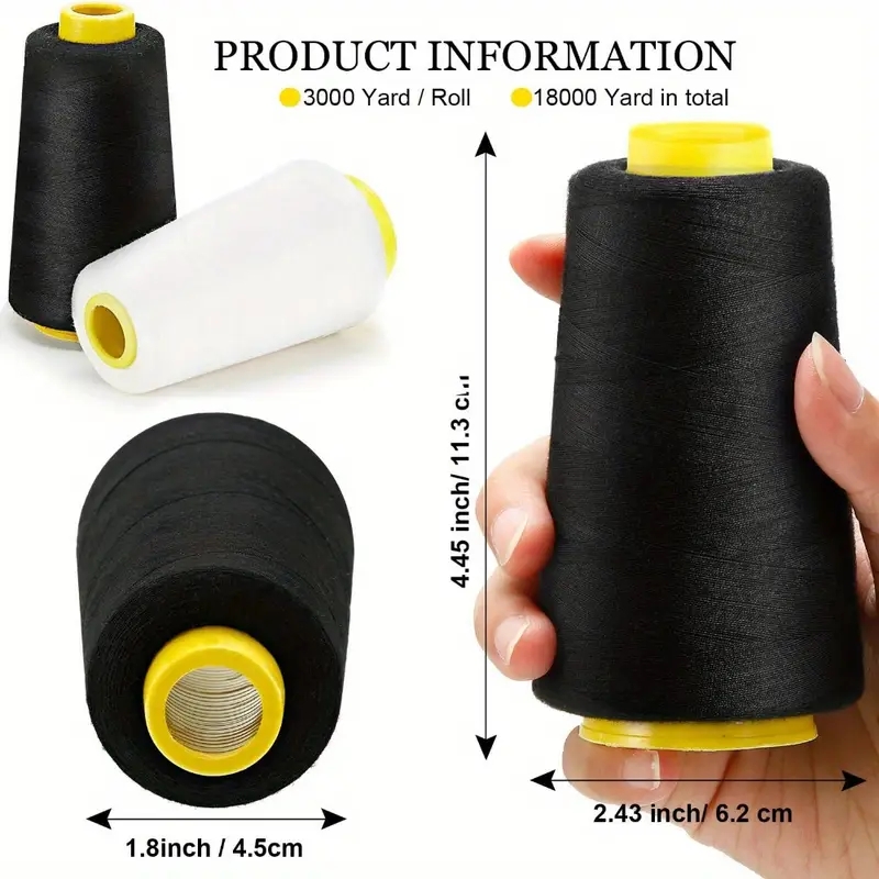 3 مخاريط خيط أوفرلوك بيضاء + 3 - مراجعة Serger Thread Cone وسعره