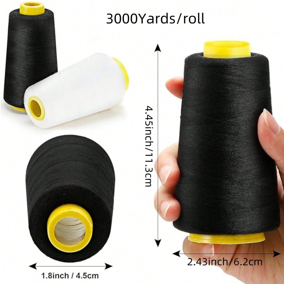 1-6 لفات 3000 ياردة لكل خيط سي - مراجعة Serger Thread Cone وسعره