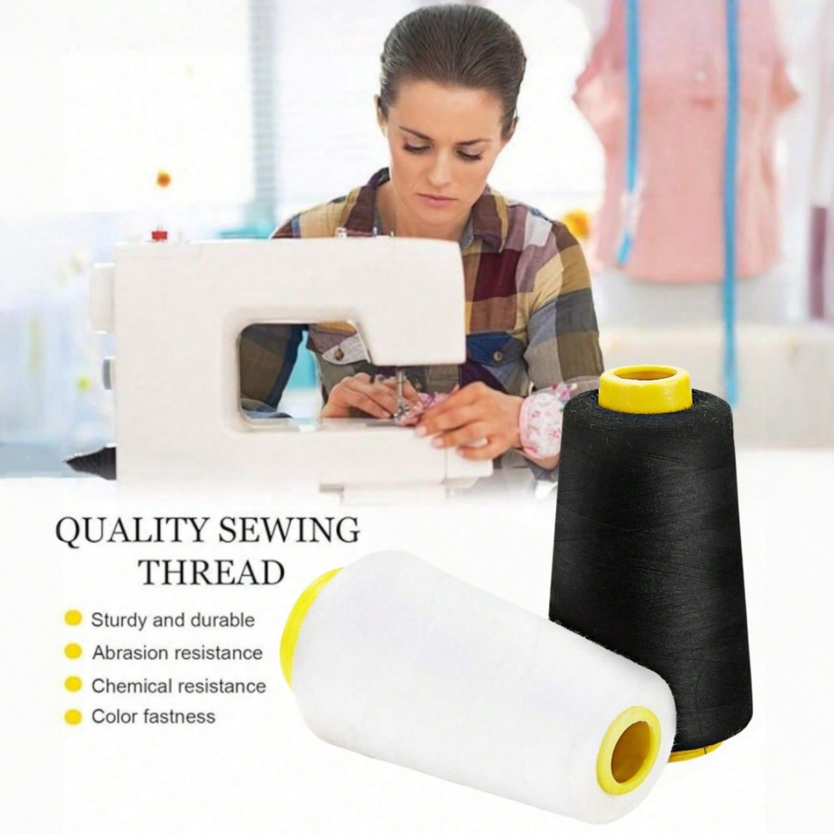 1-6 لفات 3000 ياردة لكل خيط سي - مراجعة Serger Thread Cone وسعره