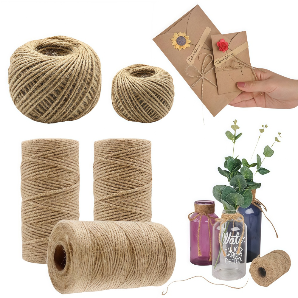 حبل خيش طبيعي 2/3/4 مم، شريط ح - مراجعة Sewing Thread In Textile وسعره