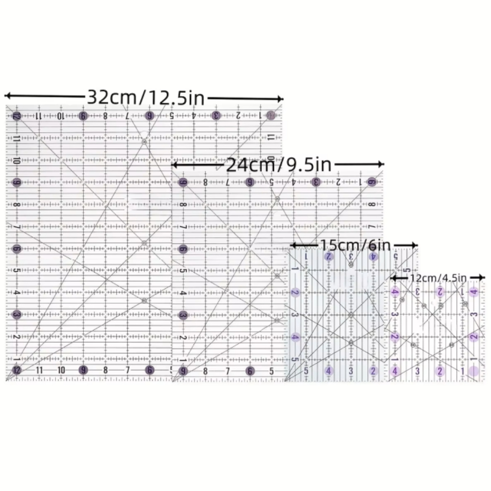 مجموعة من 4 مساطر مربعة من الأ - مراجعة Quilting Ruler Square وسعره