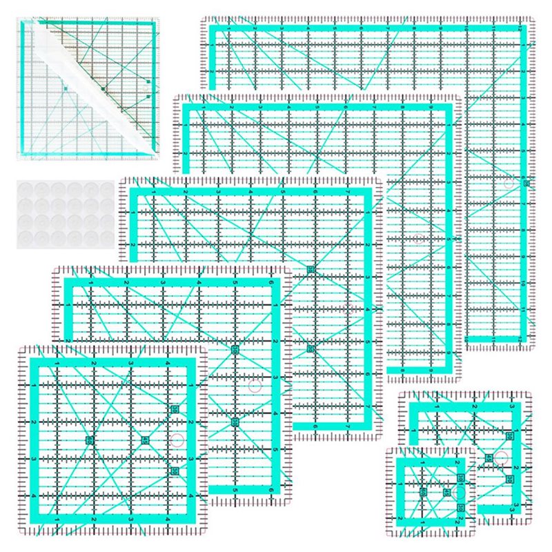 A25F-أزرق، مجموعة مساطر قياس ا - مراجعة Quilting Ruler Square وسعره