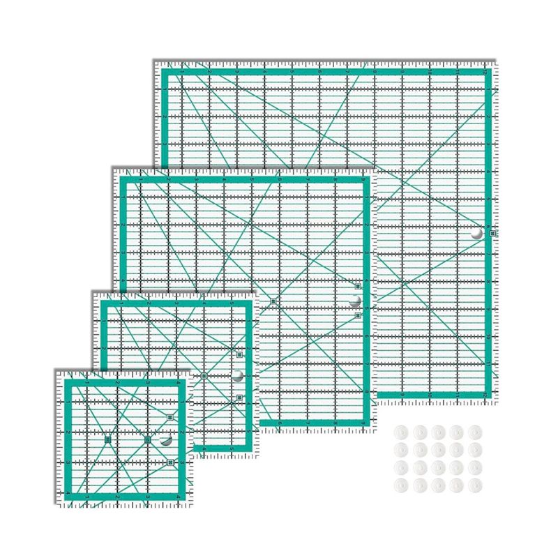 مساطر للحياكة، 4 قوالب مربعة ل - مراجعة Quilting Ruler Square وسعره